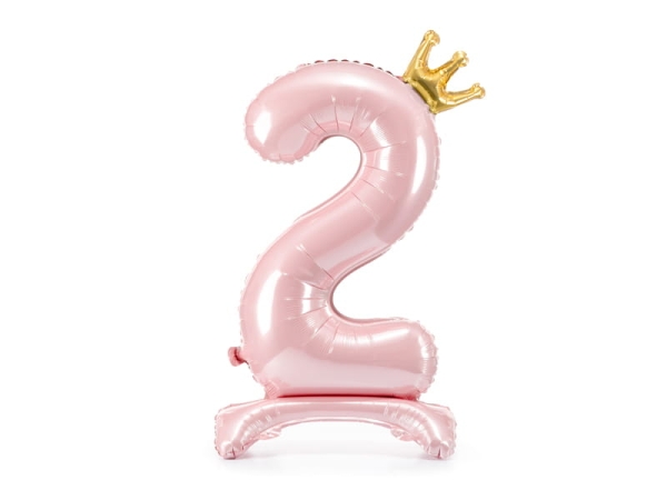 Standing foil balloon with a crown, number 2 - SweetPrint.eu