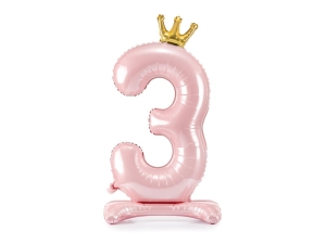 Foil balloon number "3",  pink, 84 cm