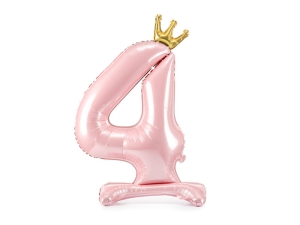 Foil balloon number "4",  pink, 84 cm