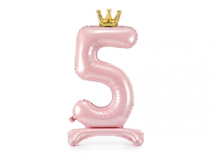 Foil balloon number "5",  pink, 84 cm