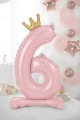 Standing foil balloon with a crown, number 6 - SweetPrint.eu