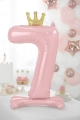 Standing foil balloon with a crown, number 7 - SweetPrint.eu