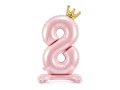 Standing foil balloon with a crown, number 8 - SweetPrint.eu
