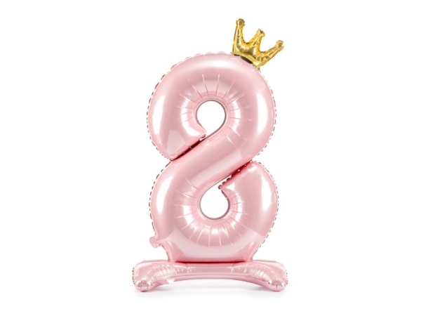 Standing foil balloon with a crown, number 8 - SweetPrint.eu