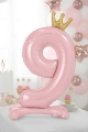 Standing foil balloon with a crown, number 9 - SweetPrint.eu