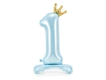 Standing foil balloon with a crown, number 1 - SweetPrint.eu