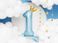 Standing foil balloon with a crown, number 1 - SweetPrint.eu