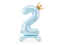 Standing foil balloon with a crown, number 2 - SweetPrint.eu