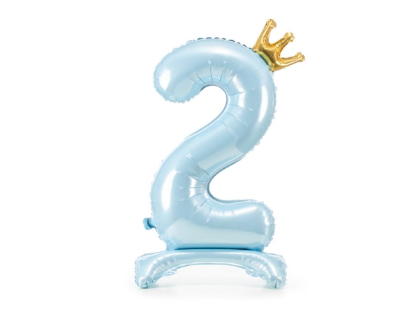 Standing foil balloon with a crown, number 2 - SweetPrint.eu