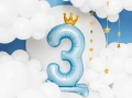 Standing foil balloon with a crown, number 3 - SweetPrint.eu