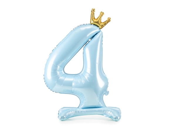 Standing foil balloon with a crown, number 4 - SweetPrint.eu