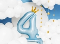 Standing foil balloon with a crown, number 4 - SweetPrint.eu