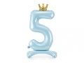 Standing foil balloon with a crown, number 5 - SweetPrint.eu
