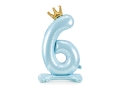 Standing foil balloon with a crown, number 6 - SweetPrint.eu