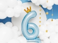 Standing foil balloon with a crown, number 6 - SweetPrint.eu