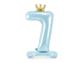 Standing foil balloon with a crown, number 7 - SweetPrint.eu