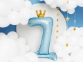 Standing foil balloon with a crown, number 7 - SweetPrint.eu