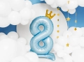 Standing foil balloon with a crown, number 8 - SweetPrint.eu