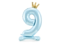 Standing foil balloon with a crown, number 9 - SweetPrint.eu